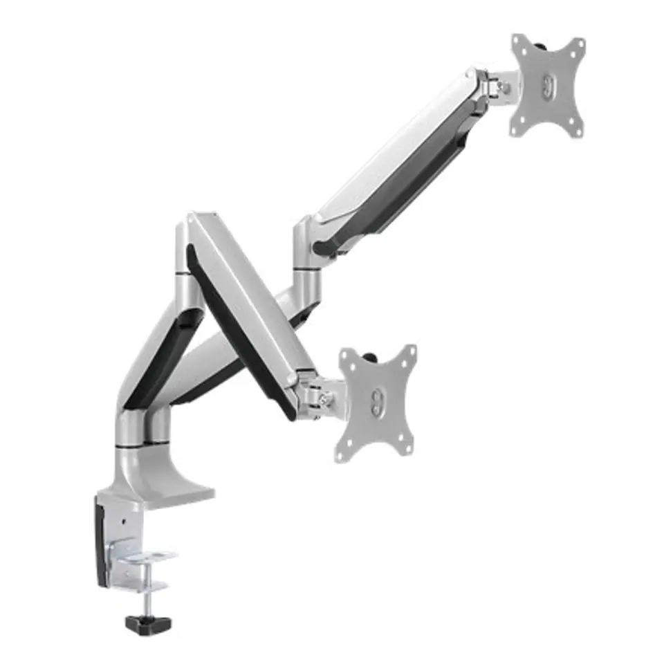 ⁨Logilink BP0043 Dual Monitor Desk mount, 13"-32",gas spring, aluminum⁩ at Wasserman.eu