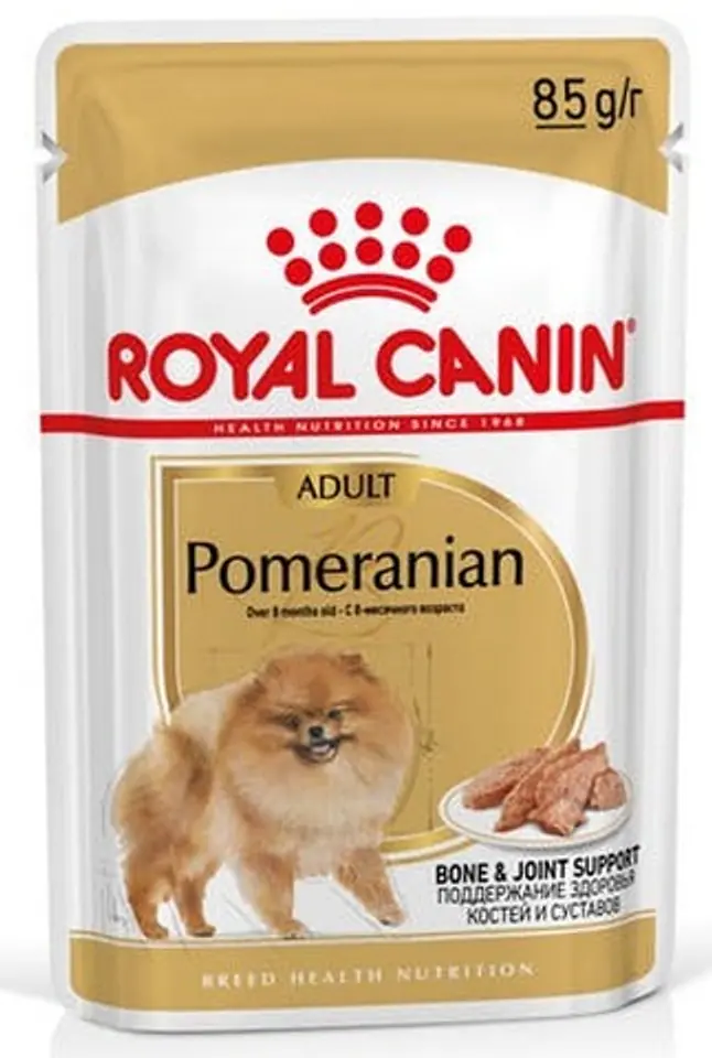 ⁨Royal Canin Pomeranian Adult wet food for adult dogs of miniature spitz breed, pate sachet 85g⁩ at Wasserman.eu