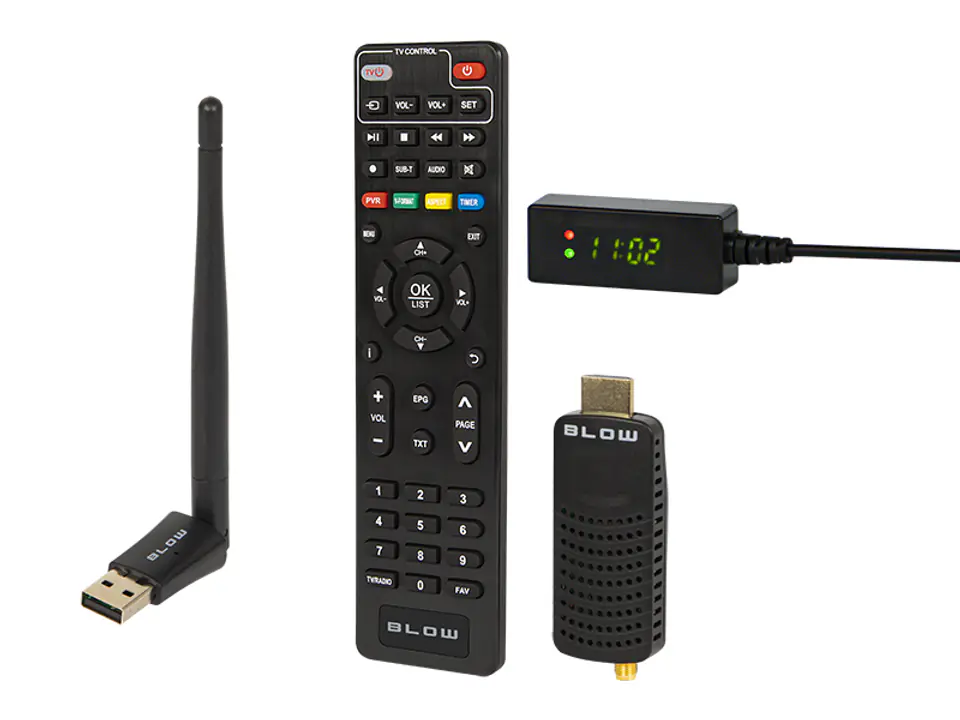 ⁨77-065# Dekoder tuner dvb-t2 blow 7000fhd mini+wifi⁩ w sklepie Wasserman.eu