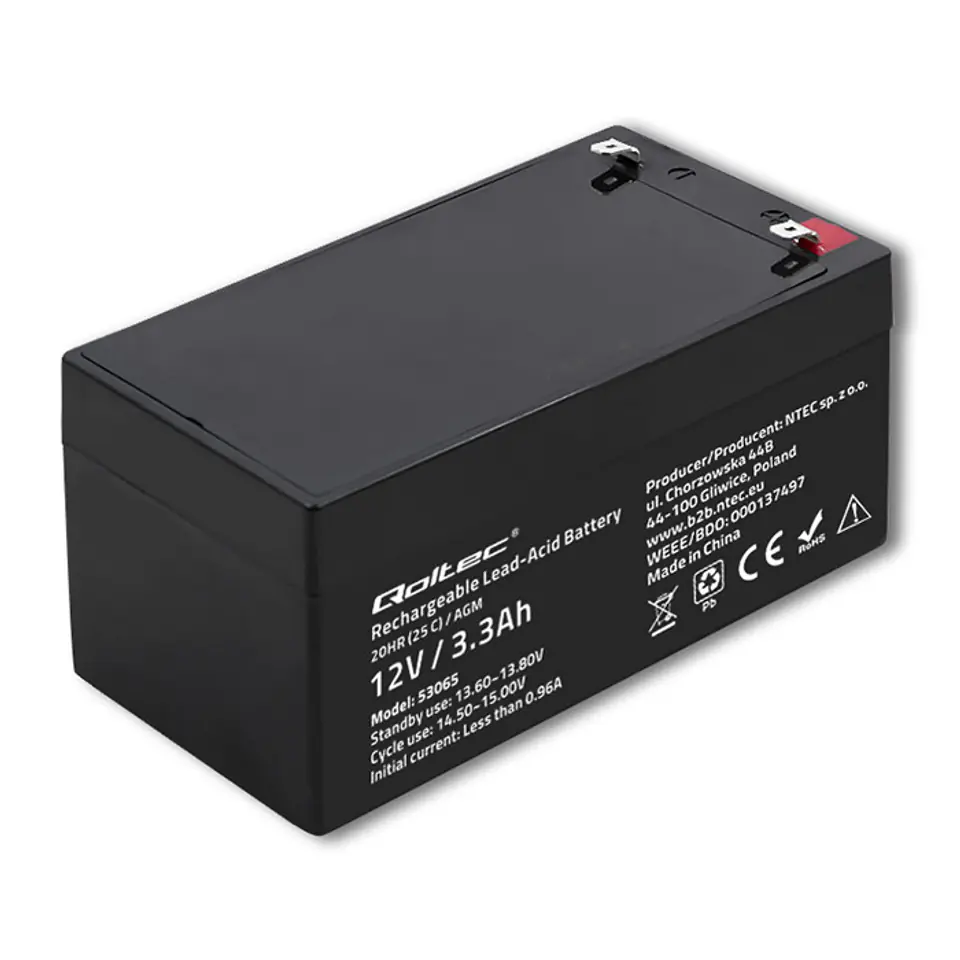 ⁨AGM battery 12V 3.3Ah, max. 49.5A⁩ at Wasserman.eu