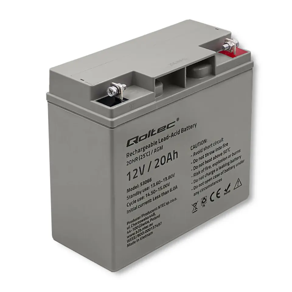 ⁨AGM battery 12V 20Ah, max. 300A⁩ at Wasserman.eu