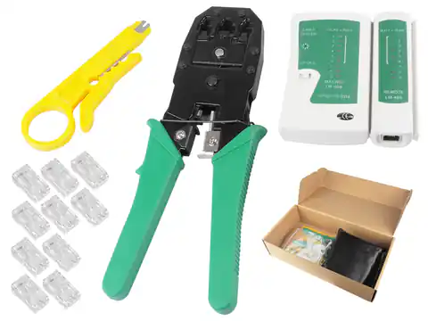 ⁨Cable tester + crimping tool kit. (1LM)⁩ at Wasserman.eu