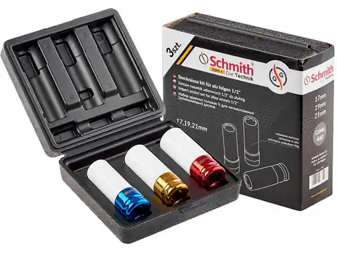 ⁨Set of 1/2 "impact sockets for aluminum rims, 3 pcs. Schmith⁩ at Wasserman.eu