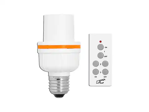 ⁨E27 bulb socket controlled by remote control. (1LM)⁩ at Wasserman.eu
