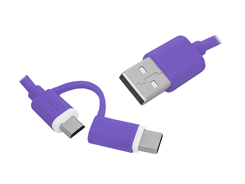 ⁨1 szt. PS Kabel USB - USB Type-C /micro USB 2w1.⁩ w sklepie Wasserman.eu