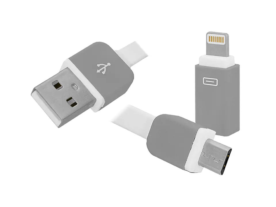 ⁨1 szt. PS Kabel USB - Iphone /microUSB 2w1.⁩ w sklepie Wasserman.eu