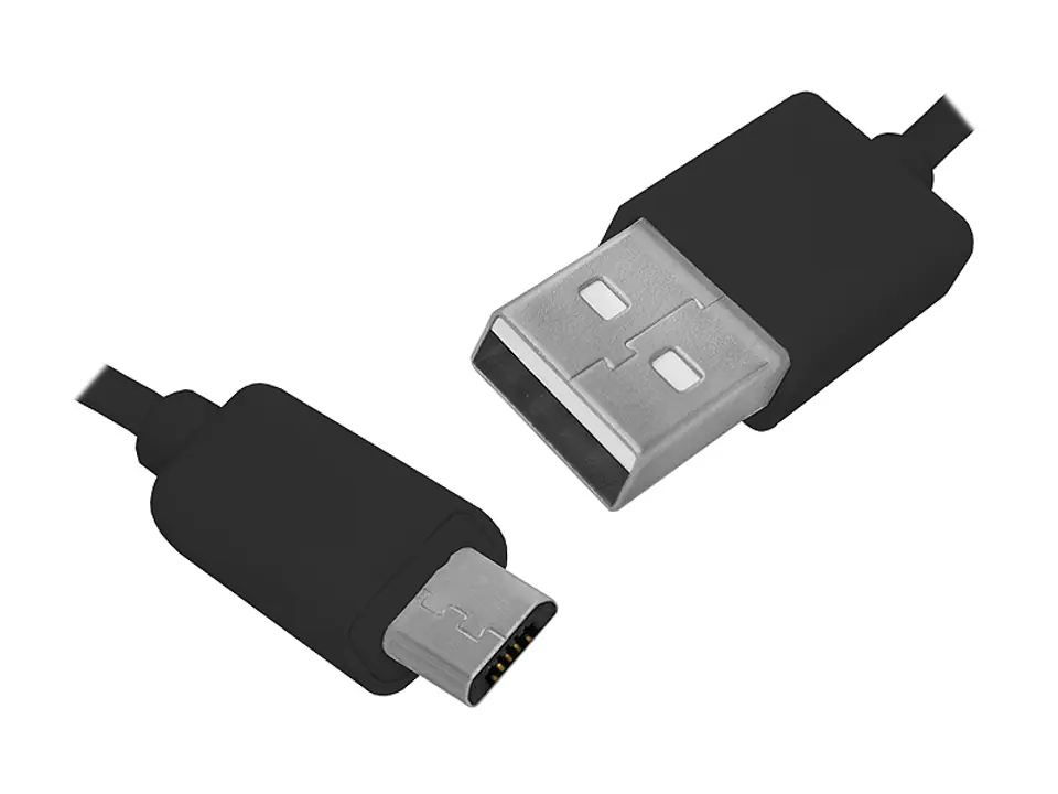 ⁨PS USB-micro USB cable 1m, black, HQ. (1LM)⁩ at Wasserman.eu