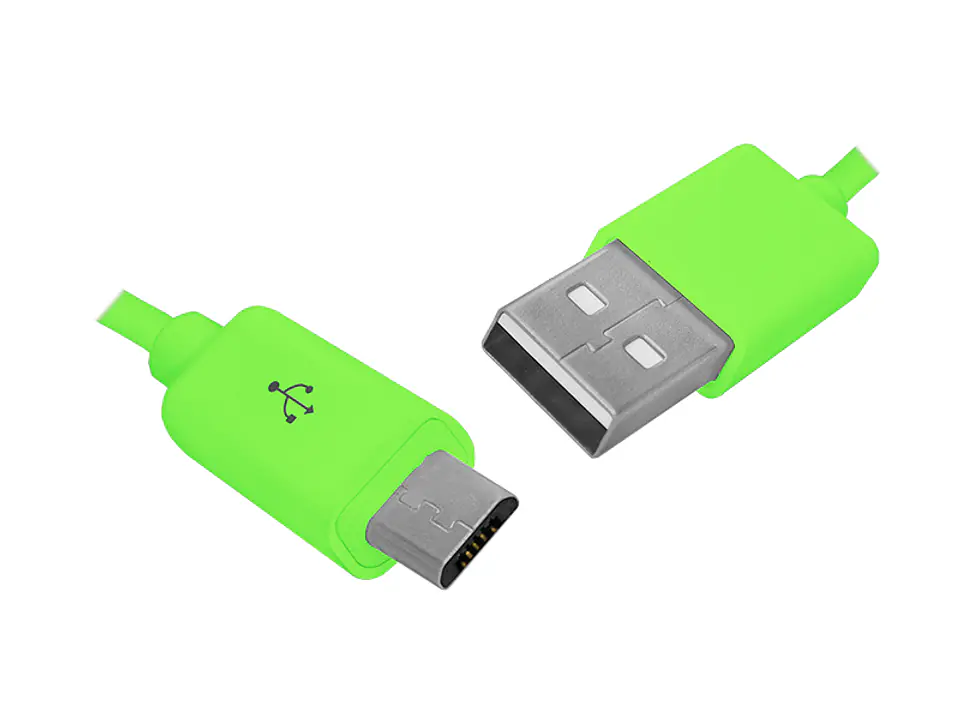 ⁨1 szt. PS Kabel USB - microUSB, 1m, zielony.⁩ w sklepie Wasserman.eu