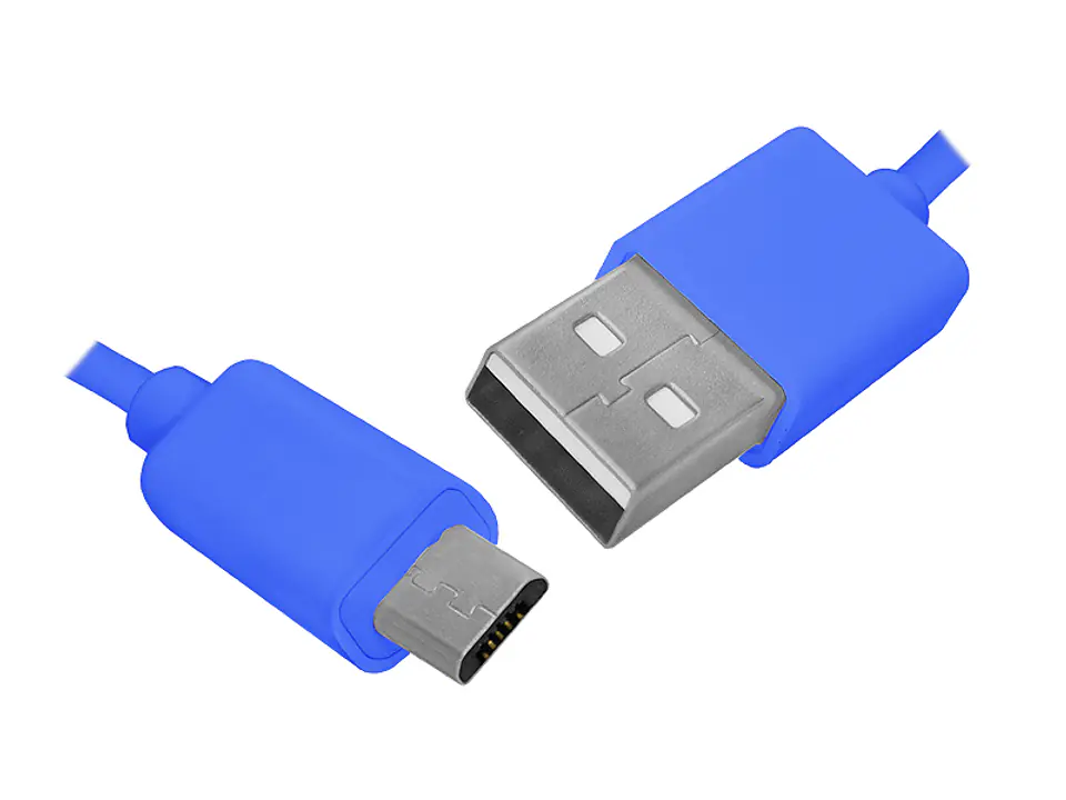⁨1 szt. PS Kabel USB - microUSB, 1m, niebieski.⁩ w sklepie Wasserman.eu
