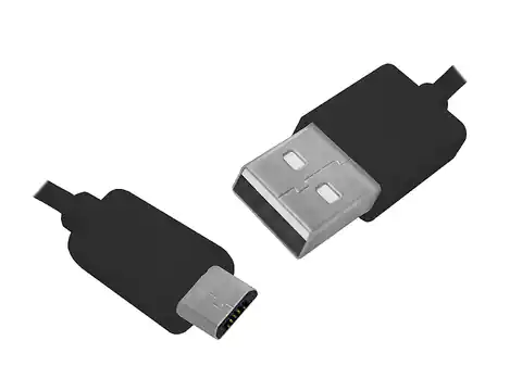 ⁨1 szt. PS Kabel USB -microUSB, 1m, czarny.⁩ w sklepie Wasserman.eu