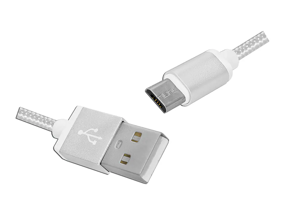 ⁨1 szt.  PR Kabel USB -microUSB, 1m, biały.⁩ w sklepie Wasserman.eu