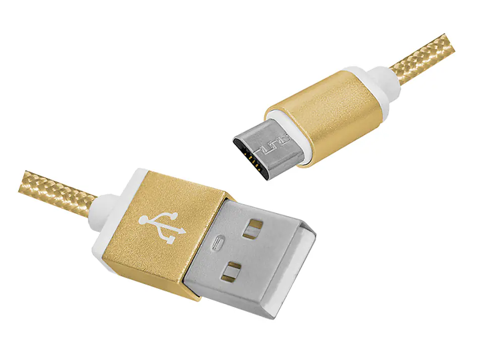 ⁨1 szt. PS Kabel USB -microUSB, 1m, złoty.⁩ w sklepie Wasserman.eu