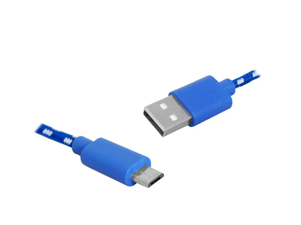 ⁨1 szt. PS Kabel USB-microUSB, 1m, niebieski.⁩ w sklepie Wasserman.eu