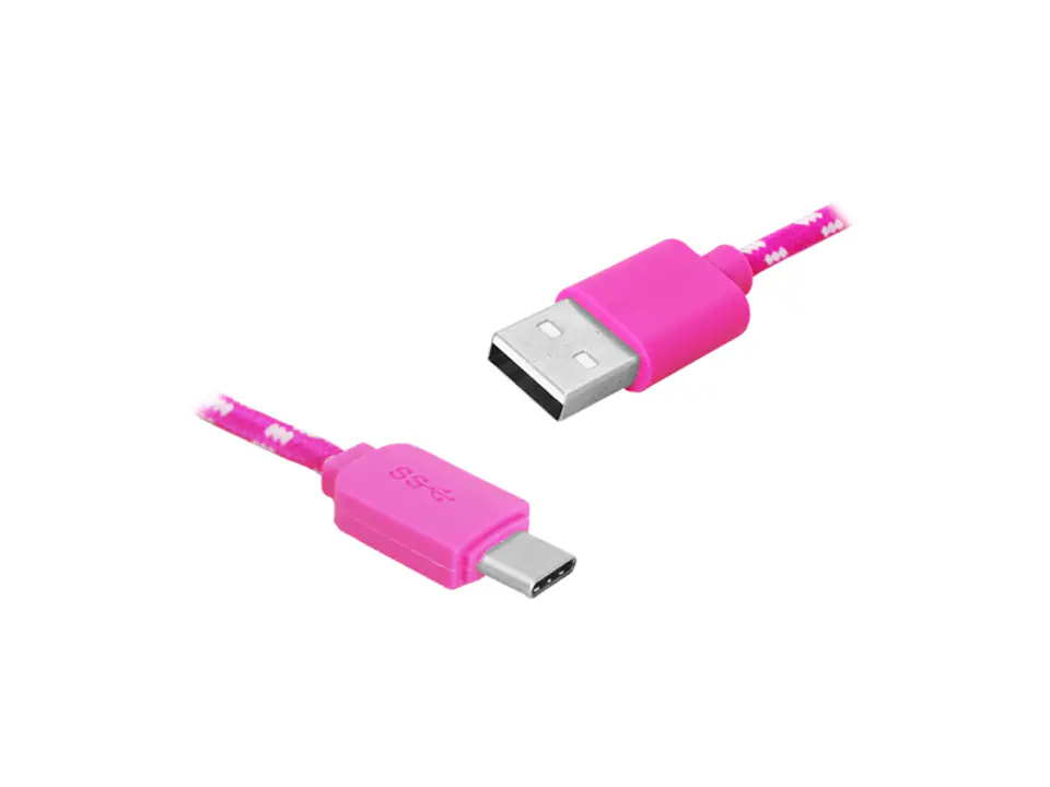 ⁨1 szt. PS Kabel USB-Type-C, 1m, różowy.⁩ w sklepie Wasserman.eu