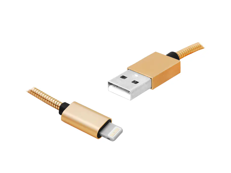 ⁨1 szt. PS Kabel USB-Iphone 1m, złoty.⁩ w sklepie Wasserman.eu