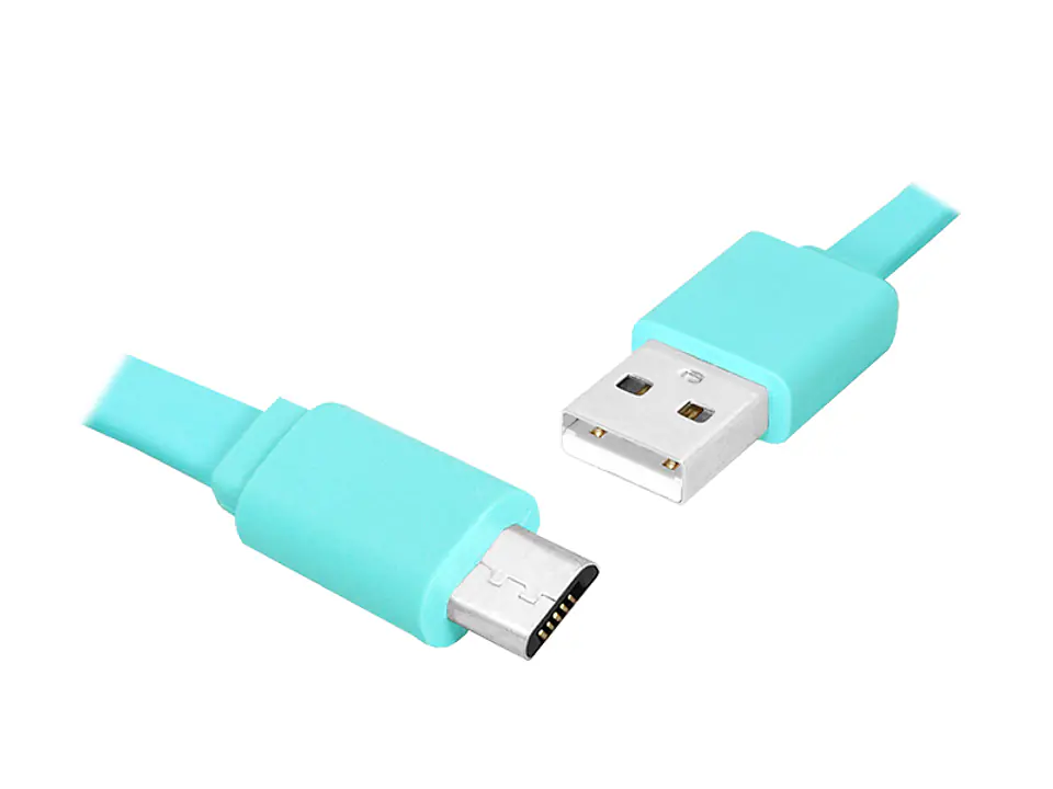 ⁨PS USB - microUSB cable 1m, flat, blue. (1LM)⁩ at Wasserman.eu