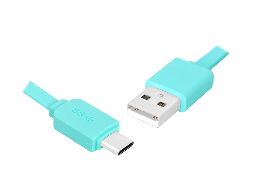 ⁨PS USB - Type-C cable 1m, flat, blue. (1LM)⁩ at Wasserman.eu