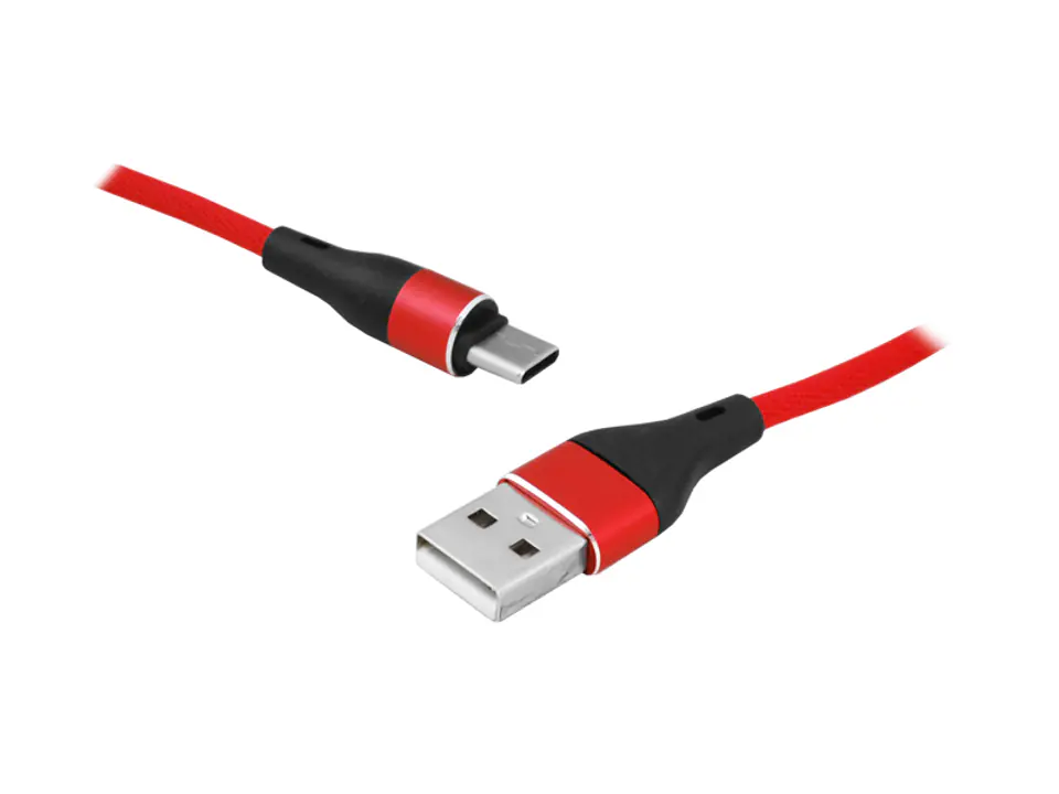 ⁨1 szt. PS Kabel USB - Type-C, 1m, czerwony.⁩ w sklepie Wasserman.eu