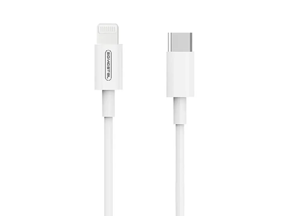 ⁨USB cable iPhone, 5 A, 18 W, Somostel SMS-BT10, 1.2 m, PD, USB-C - Lightning, white. (1LM)⁩ at Wasserman.eu