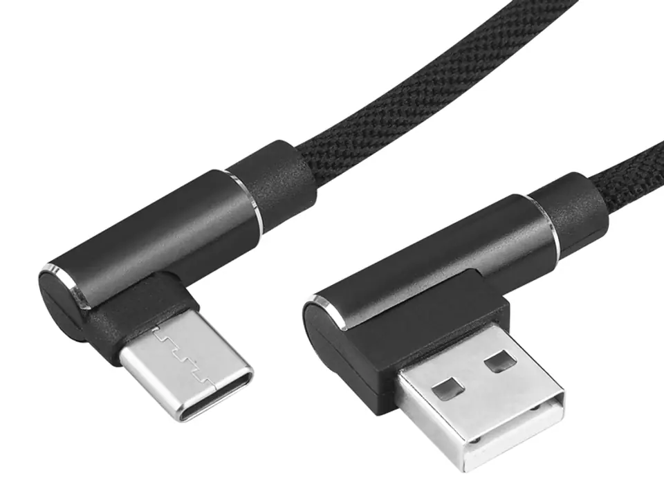 ⁨1 szt. Kabel USB - USB C kątowy KK21P, czarny.⁩ w sklepie Wasserman.eu