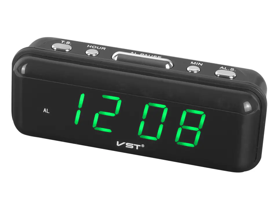 ⁨Alarm clock LED VST-738, green. (1LM)⁩ at Wasserman.eu