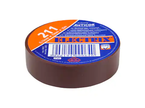 ⁨Electrix 211 PVC tape brown, 19 mm x 20 m. (1LM)⁩ at Wasserman.eu