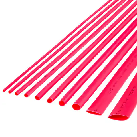 ⁨Rurka termokurczliwa 4,5 mm-1 m czerwona Cabletech (1LL)⁩ w sklepie Wasserman.eu