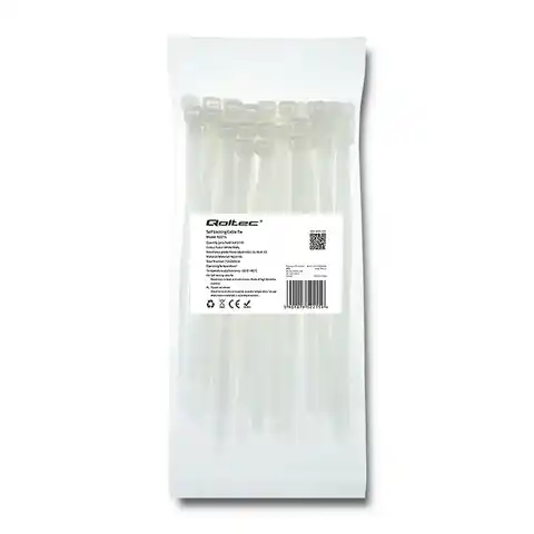 ⁨Qoltec Opaska zaciskowa | 7.2*200mm | Nylon UV | Biała (0NC)⁩ w sklepie Wasserman.eu