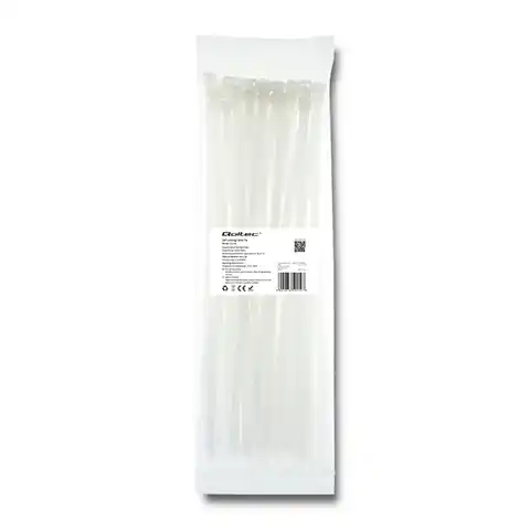⁨Qoltec Opaska zaciskowa | 7.2*350mm | Nylon UV | Biała (0NC)⁩ w sklepie Wasserman.eu