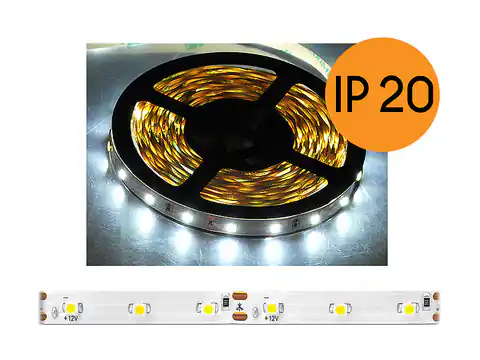 ⁨PS LED cord ECO IP20, white cold light, 300 SMD2835 LEDs, 5m, white substrate. (1LM)⁩ at Wasserman.eu