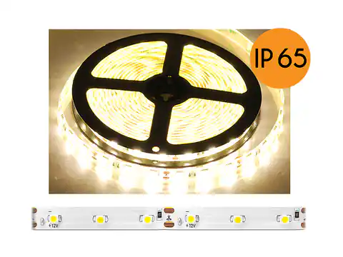 ⁨PS 5050 ECO LED cord waterproof, warm white light, 300 LEDs, 5m, IP65, white substrate. (1LM)⁩ at Wasserman.eu