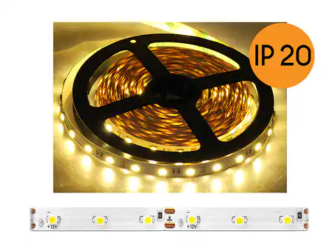 ⁨PS LED cord 5050 ECO IP20, warm white light, 300 LEDs, 5m, white substrate. (1LM)⁩ at Wasserman.eu