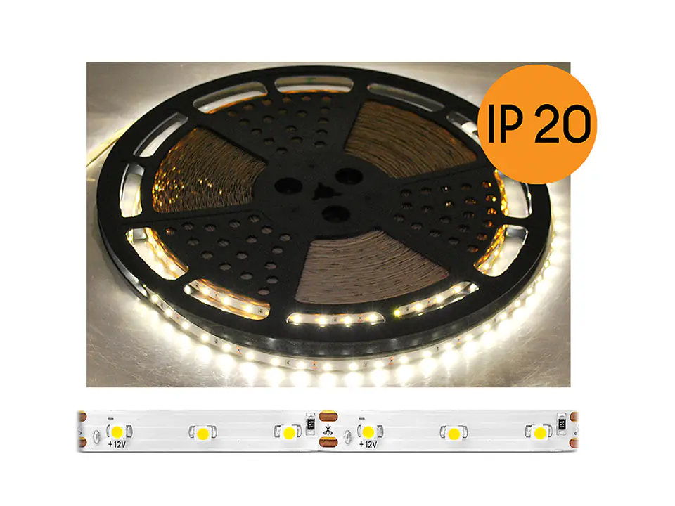 ⁨PS LED cord ECO IP20, natural light white, 60LED/m, 50m, white substrate, SMD2835. (1LM)⁩ at Wasserman.eu