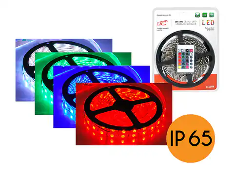 ⁨1 szt. PS Zestaw: Sznur diodowy RGB IP65, 300 diod SMD5050, 5m + sterownik + zasilacz.⁩ w sklepie Wasserman.eu
