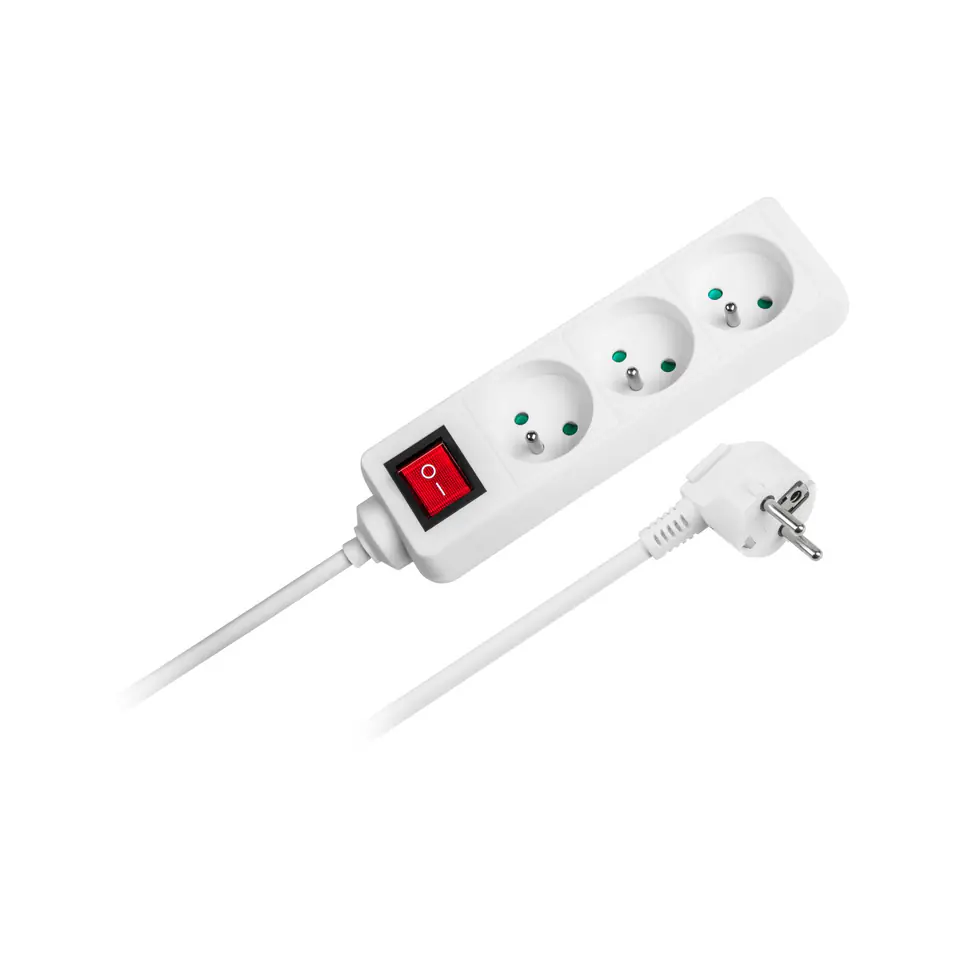 ⁨White Rebel extension cable with 3 socket switch - 5m (1,5mm)⁩ at Wasserman.eu