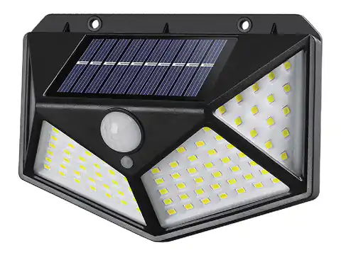 ⁨1 szt.  Lampa ścienna solarna LTC 100 x SMD, 10 W, 1000 lm, sensor zmierzchu, 1200 mAh.⁩ w sklepie Wasserman.eu