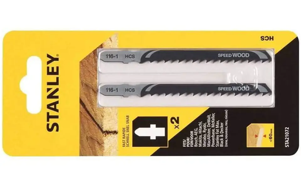 ⁨Jigsaw blades, 2pcs T-handle Stanley⁩ at Wasserman.eu