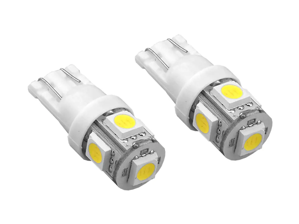 ⁨1 kpl. LED AMIO T10 5050 5SMD STANDARD White kpl 2szt.⁩ w sklepie Wasserman.eu