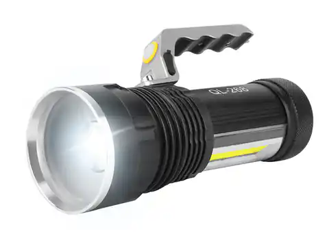 ⁨LED Flashlight Hand Searchlight 5W/COB 3W, SOS, ALU, 800lm, ZOOM, accumulation.2x18650, MicroUSB cable. (1LM)⁩ at Wasserman.eu