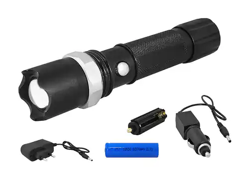 ⁨LTC LL41 ZOOM hand flashlight, set wall and car charger. (1LM)⁩ at Wasserman.eu
