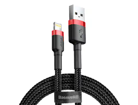 ⁨Baseus Cafule 2.4A 0.5m Lightning USB Cable (B&Red)⁩ at Wasserman.eu
