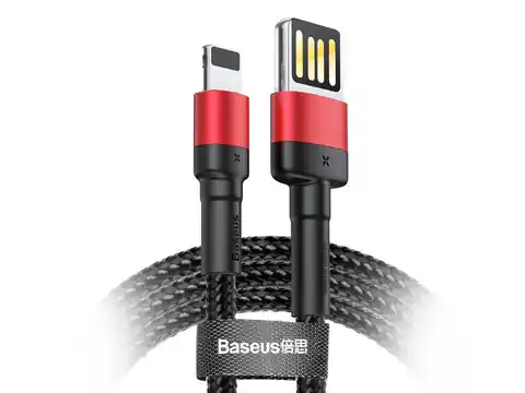 ⁨PS USB Cable - iPhone 8pin Lightning, 1m, 2.4A, Baseus, Quick Charge. (1LM)⁩ at Wasserman.eu