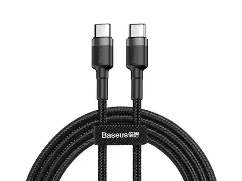 ⁨PS Cable Type-C -Type-C Baseus, 1 m, 60 W, 3 A, Quick Charge 3.0, Power Delivery. (1LM)⁩ at Wasserman.eu