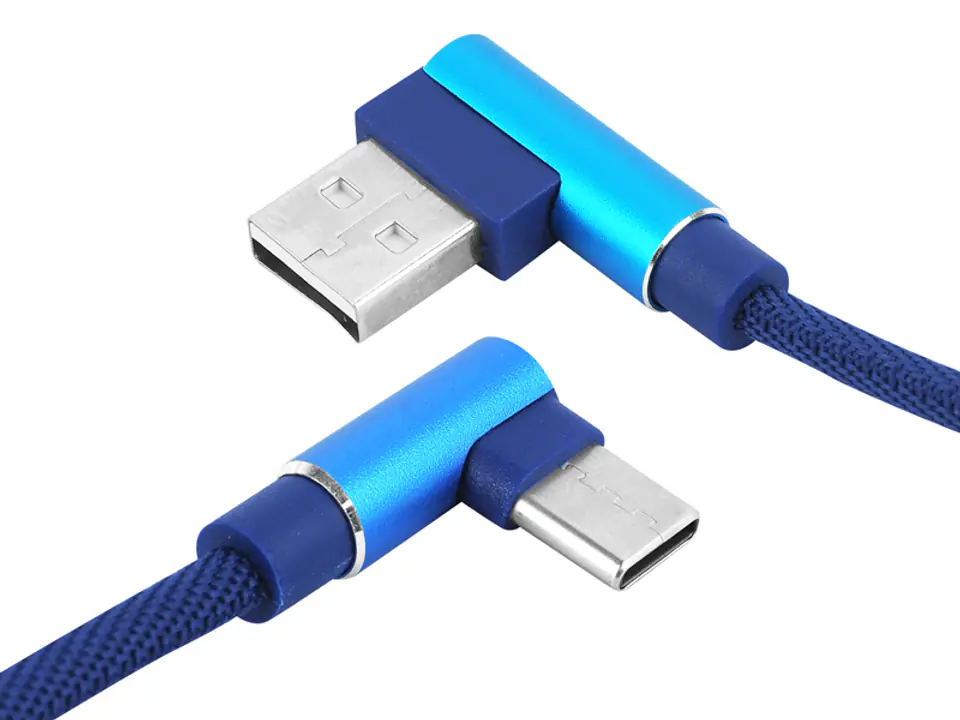 ⁨1 szt. Kabel USB - USB C kątowy BLUE KK21U.⁩ w sklepie Wasserman.eu