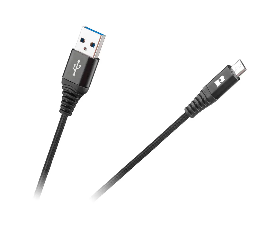 Kabel USB - USB micro REBEL 200 cm czarny w sklepie Wasserman.eu