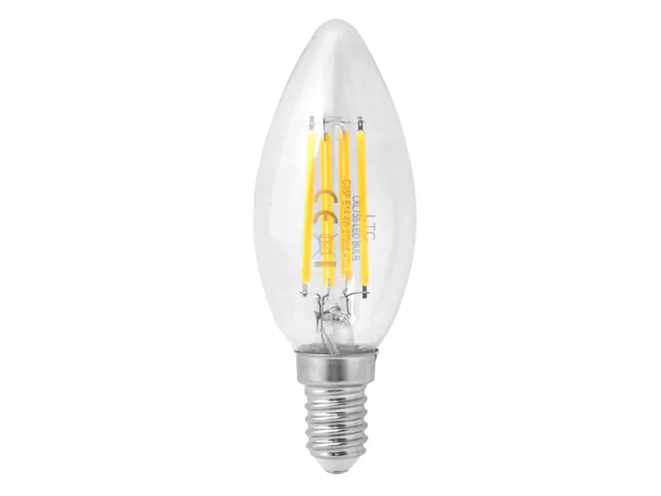 ⁨1 szt. PS Żarówka LED C35 4W E14, Filament, 2700K, 470lm, 230V.⁩ w sklepie Wasserman.eu