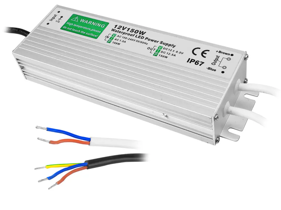 1 szt. Zasilacz LED wodoodporny IP67 12 V/150 W. w sklepie Wasserman.eu