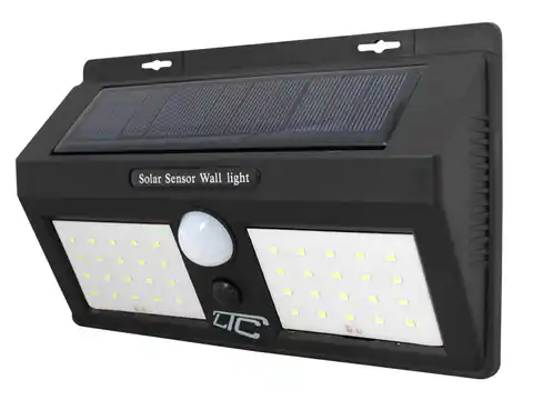 ⁨1 szt. LTC Lampa solarna LED 8 W, 74 x SMD, 2400 lm, Li-Ion, czujnik PIR, ABS.⁩ w sklepie Wasserman.eu