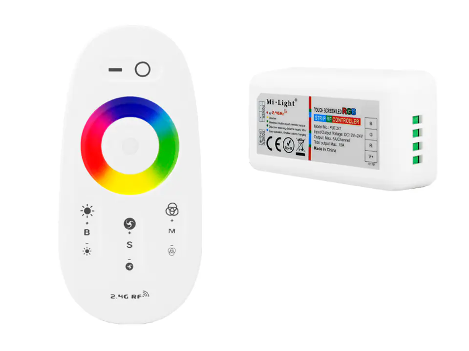 ⁨RGB Mi-Light controller RECEIVER+PILOT 216W touch remote control, 1-zone, radio control, dimming function, 10A, FUT025. (1L⁩ at Wasserman.eu