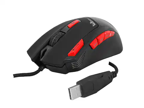 ⁨1 szt.  Mysz przewodowa LTC Scorpion dla graczy, 1,7 m, RGB/LED 9D/6000DPI, czarna.⁩ w sklepie Wasserman.eu